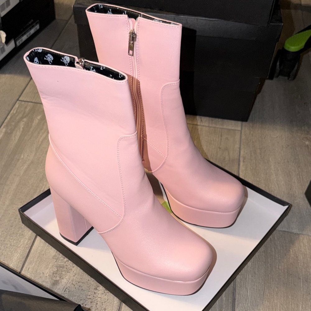 Pink Women's Platform Boots